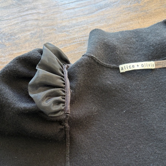 Alice + Olivia Charcoal High Neck Top